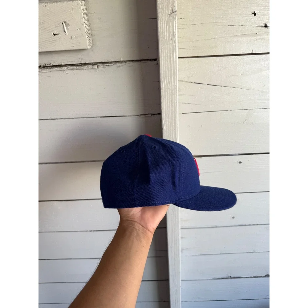 Vintage New Era 59FIFTY Chicago Cubs Fitted Hat 7 3/8 Diamond Collection Navy